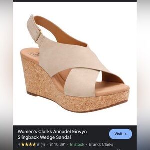 Clarks Women's Wedges in Cream and Tan